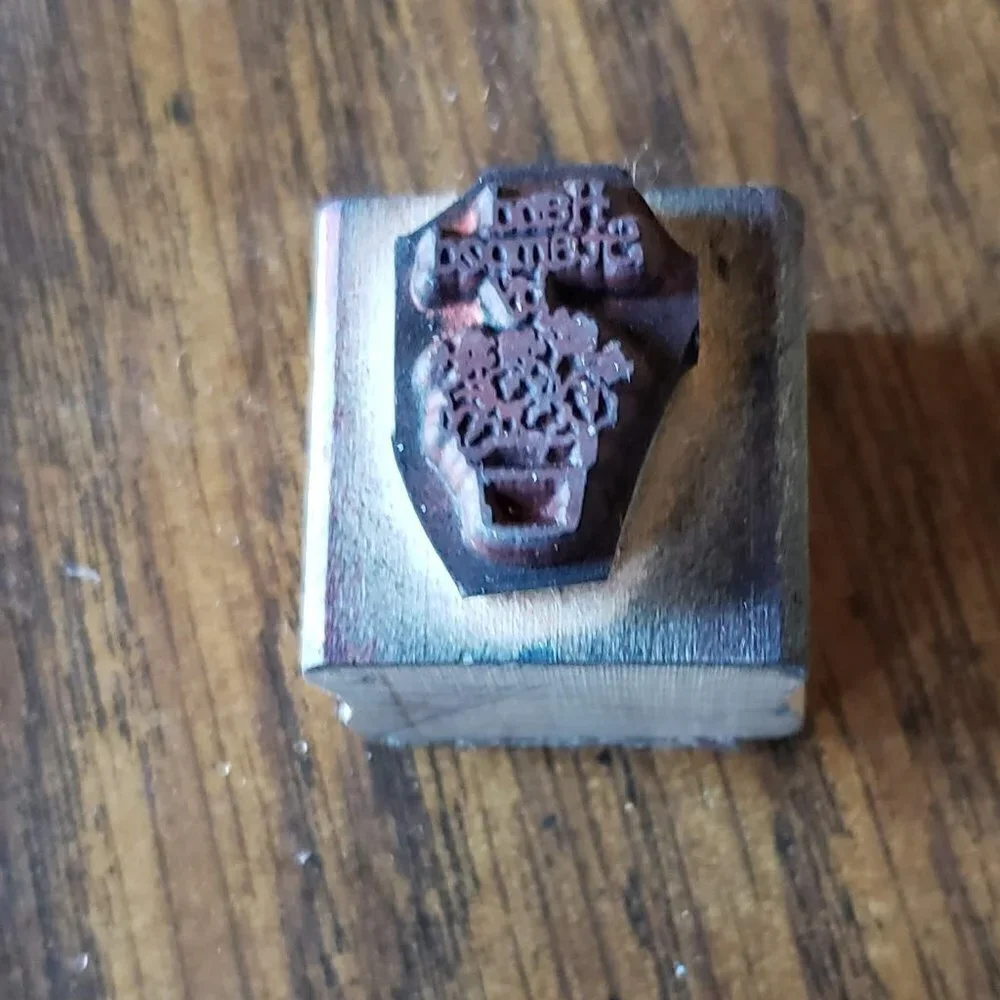Stampin' Up! Hand Stamped Flowers in a Flowerpot Rubber Stamp Wood Mount #AQ40